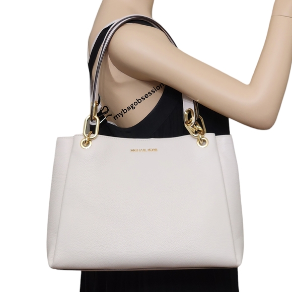 Michael Kors Handbags - Michael Kors Trisha LG Shoulder Bag White